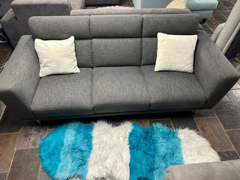 Modern Dark Grey 3 Seater Sofa – Near New Condition photo 2
