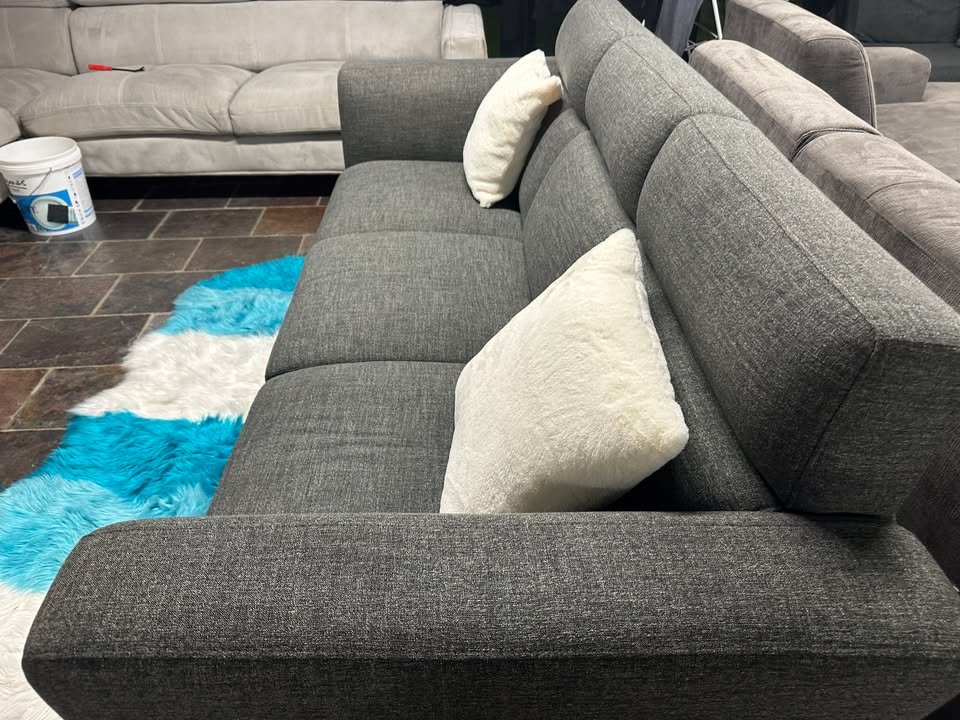 Modern Dark Grey 3 Seater Sofa – Near New Condition photo 4