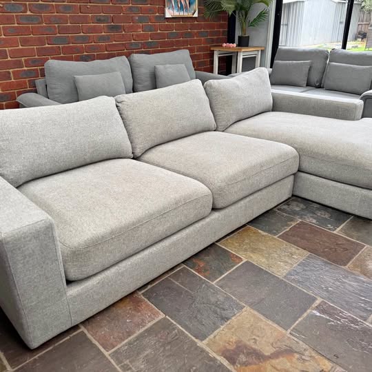 Light Grey L-Shaped Sofa