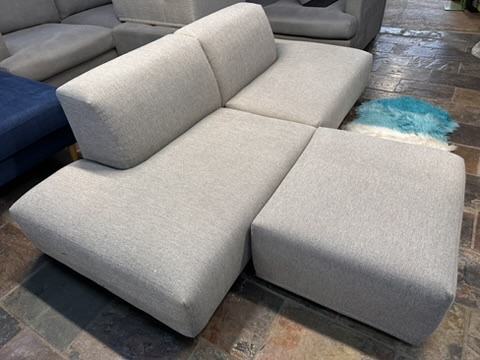 2-Seater Modular Sofa with Ottoman — Professionally Cleaned photo 2