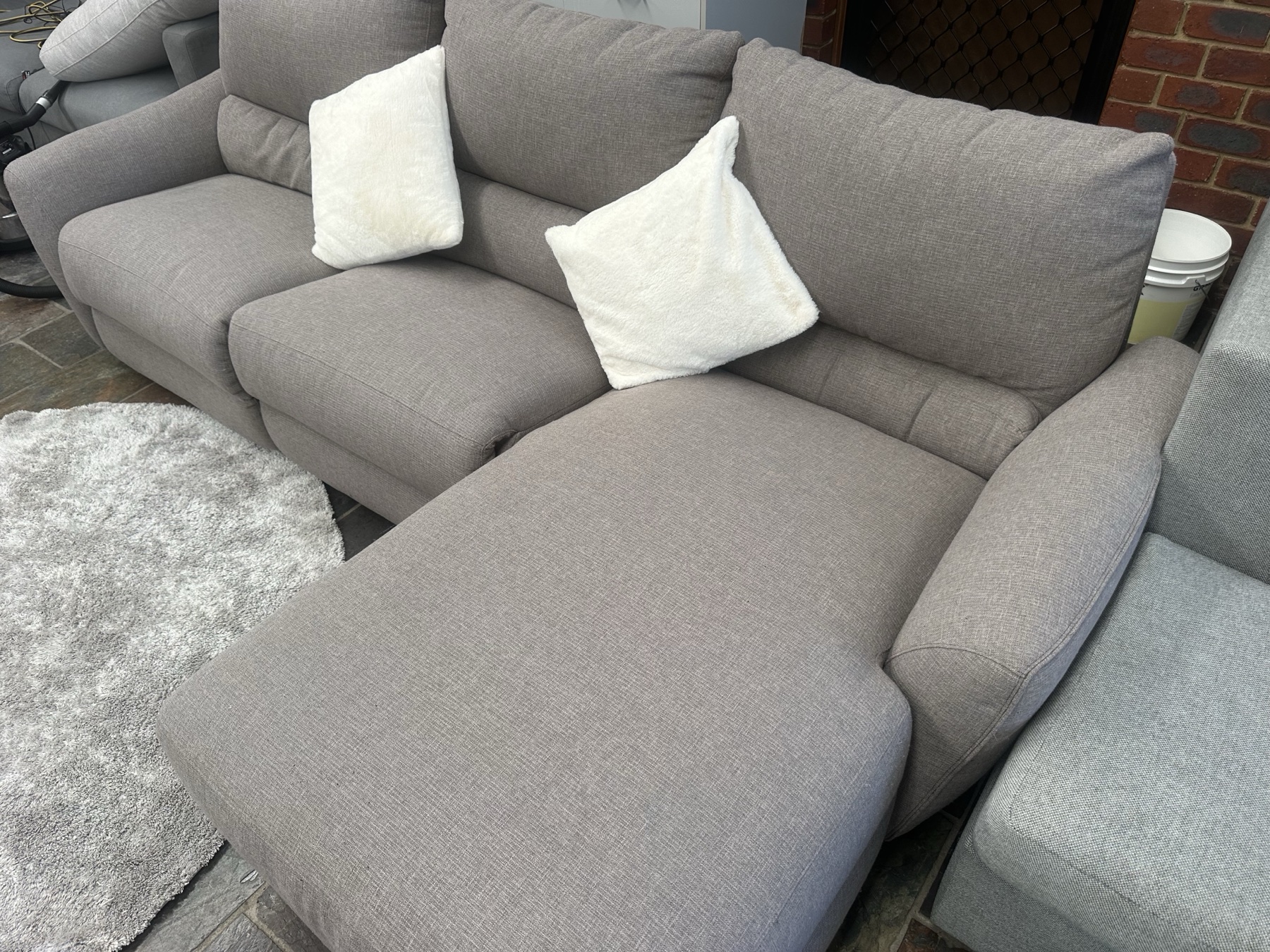 Professionally Cleaned Greige Electric Recliner Sofa with Chaise | Free Delivery* photo 5